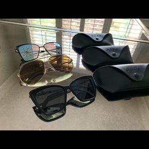 THREE pairs of sunglasses. All 3 with cases!